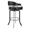 Armen Living Pharaoh Swivel 30" Mineral Finish and Black Faux Leather Bar Stool 721535743346 - alternate 2